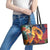 Hawaii Kilauea Big Islands Leather Tote Bag Pele Goddess With Tropical Flowers