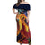 Hawaii Kilauea Big Islands Off Shoulder Maxi Dress Pele Goddess With Tropical Flowers