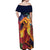 Hawaii Kilauea Big Islands Off Shoulder Maxi Dress Pele Goddess With Tropical Flowers