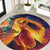 Hawaii Kilauea Big Islands Round Carpet Pele Goddess With Tropical Flowers