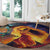 Hawaii Kilauea Big Islands Round Carpet Pele Goddess With Tropical Flowers