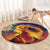 Hawaii Kilauea Big Islands Round Carpet Pele Goddess With Tropical Flowers