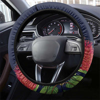 Hawaii Kilauea Big Islands Steering Wheel Cover Pele Goddess With Tropical Flowers