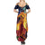 Hawaii Kilauea Big Islands Summer Maxi Dress Pele Goddess With Tropical Flowers