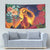 Hawaii Kilauea Big Islands Tapestry Pele Goddess With Tropical Flowers