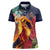 Hawaii Kilauea Big Islands Women Polo Shirt Pele Goddess With Tropical Flowers