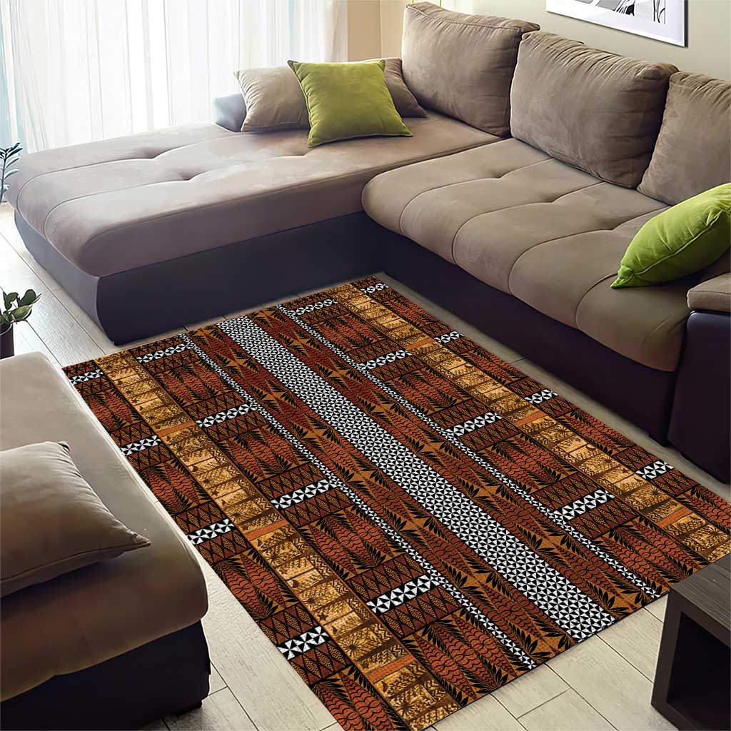 Malo e Lelei Tonga Area Rug Tongan Ngatu Tapa Cloth - Polynesian Pride
