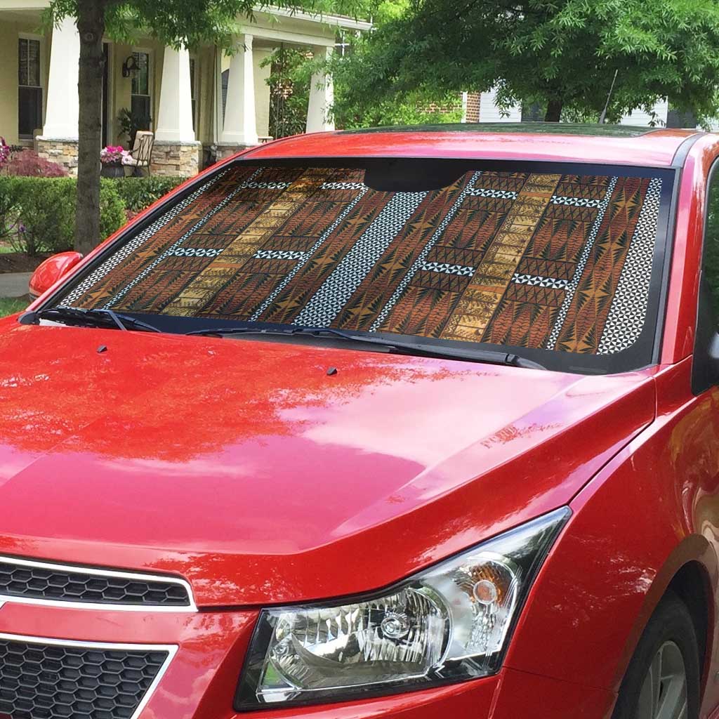 Malo e Lelei Tonga Auto Sun Shade Tongan Ngatu Tapa Cloth - Polynesian Pride