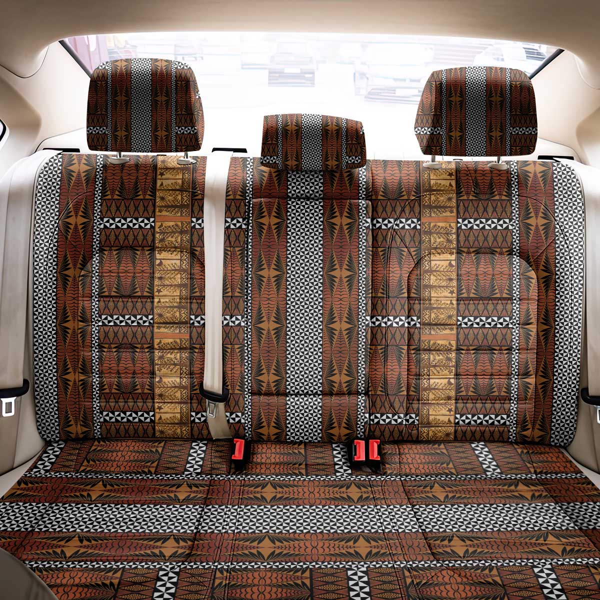 Malo e Lelei Tonga Back Car Seat Cover Tongan Ngatu Tapa Cloth - Polynesian Pride