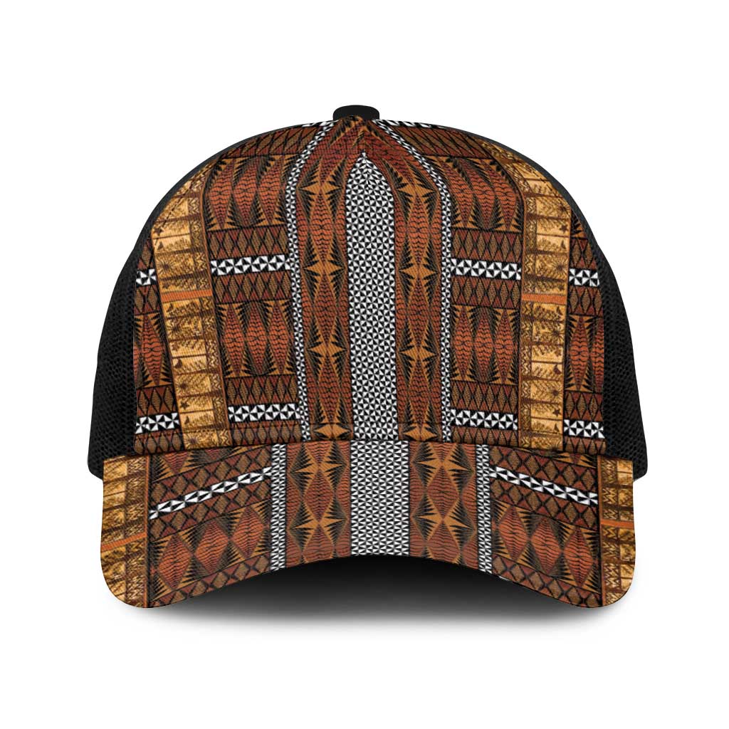Malo e Lelei Tonga Baseball Net Cap Tongan Ngatu Tapa Cloth - Polynesian Pride