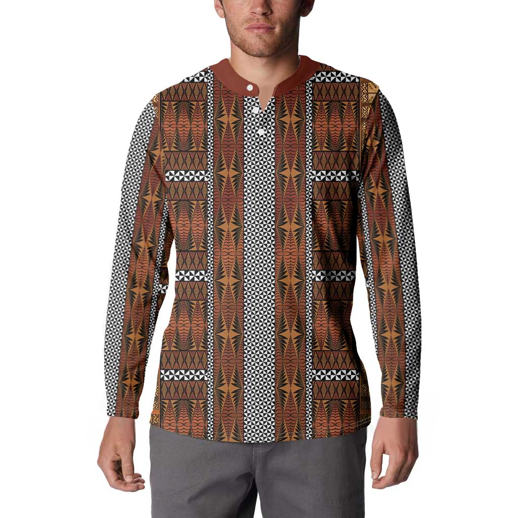 Malo e Lelei Tonga Button Sweatshirt Tongan Ngatu Tapa Cloth - Polynesian Pride