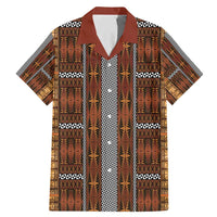 Malo e Lelei Tonga Family Matching Mermaid Dress and Hawaiian Shirt Tongan Ngatu Tapa Cloth LT14 Dad's Shirt - Short Sleeve Orange - Polynesian Pride