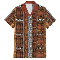 Malo e Lelei Tonga Family Matching Short Sleeve Bodycon Dress and Hawaiian Shirt Tongan Ngatu Tapa Cloth LT14 Dad's Shirt - Short Sleeve Orange - Polynesian Pride