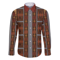 Malo e Lelei Tonga Family Matching Short Sleeve Bodycon Dress and Hawaiian Shirt Tongan Ngatu Tapa Cloth LT14 Dad's Shirt - Long Sleeve Orange - Polynesian Pride