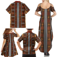 Malo e Lelei Tonga Family Matching Summer Maxi Dress and Hawaiian Shirt Tongan Ngatu Tapa Cloth LT14 - Polynesian Pride