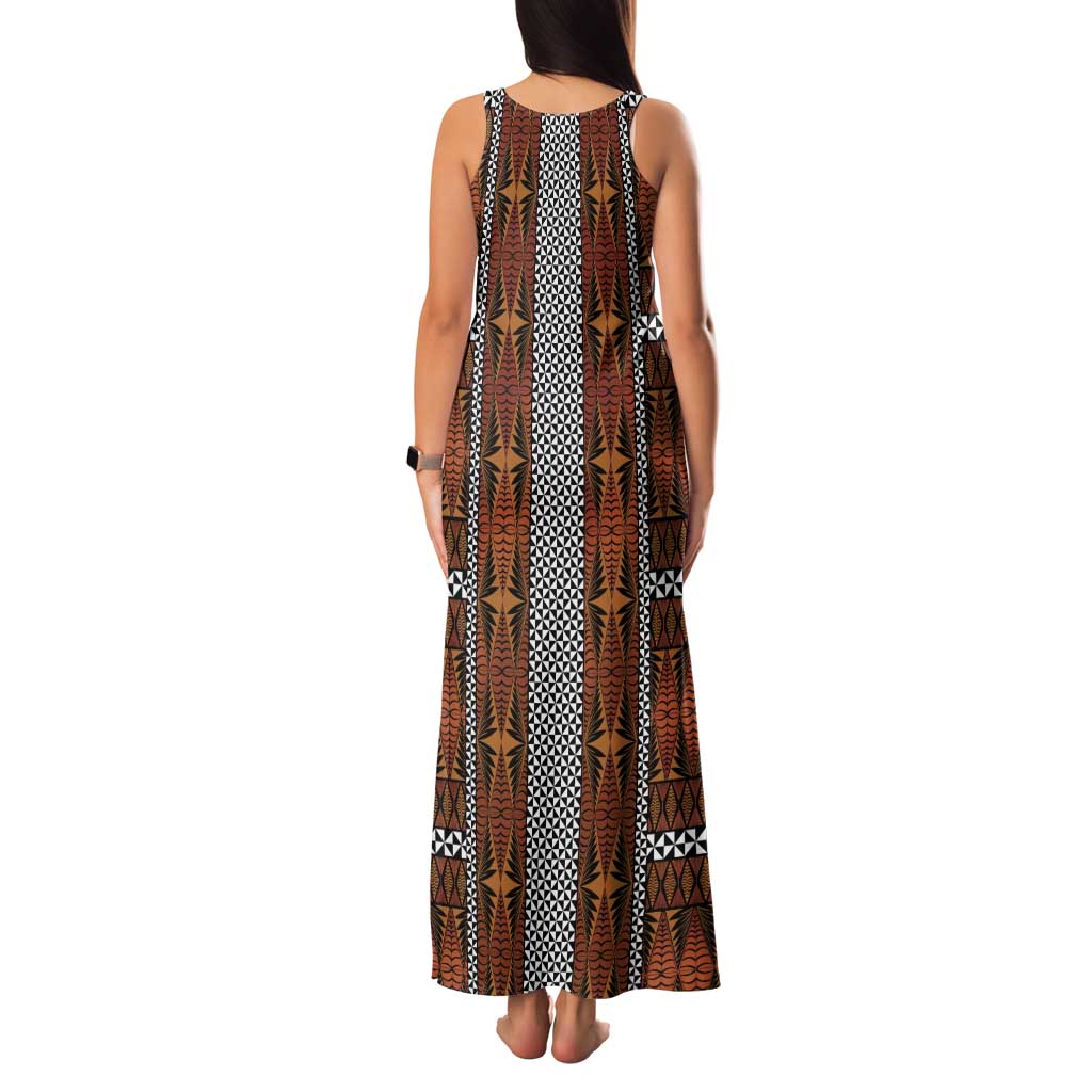 Malo e Lelei Tonga Family Matching Tank Maxi Dress and Hawaiian Shirt Tongan Ngatu Tapa Cloth LT14 - Polynesian Pride