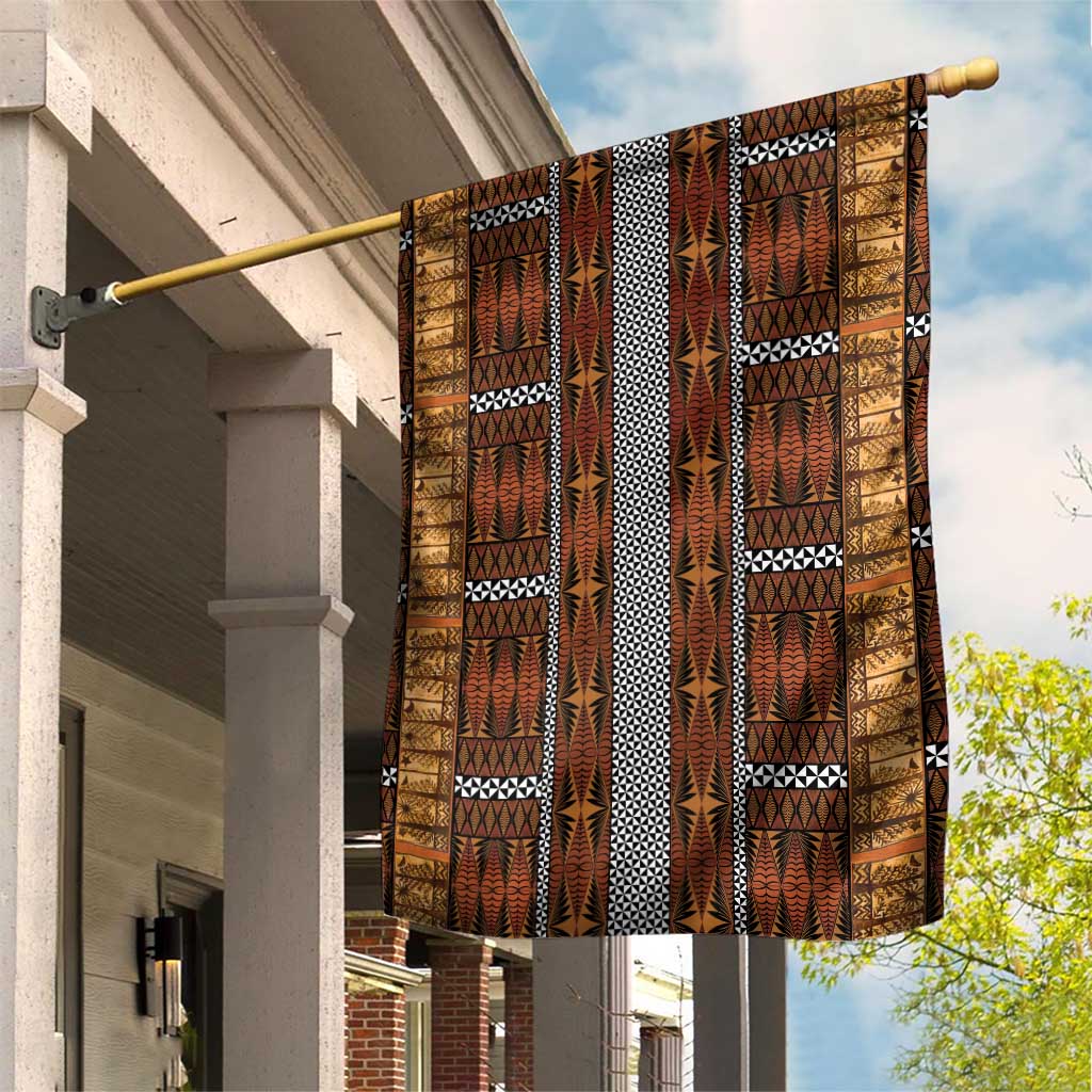 Malo e Lelei Tonga Garden Flag Tongan Ngatu Tapa Cloth - Polynesian Pride