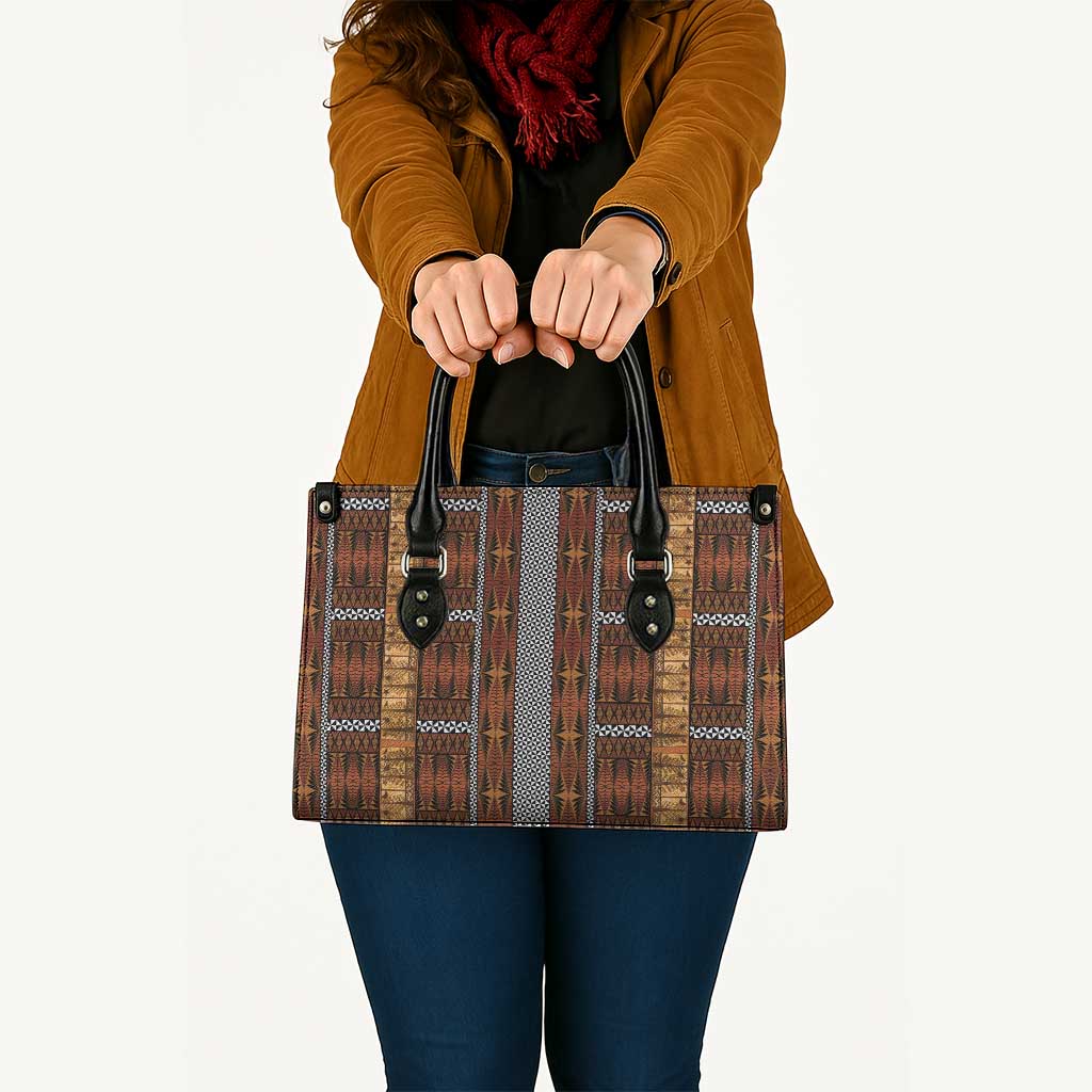 Malo e Lelei Tonga Leather Bag Tongan Ngatu Tapa Cloth - Polynesian Pride