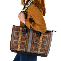 Malo e Lelei Tonga Leather Tote Bag Tongan Ngatu Tapa Cloth - Polynesian Pride