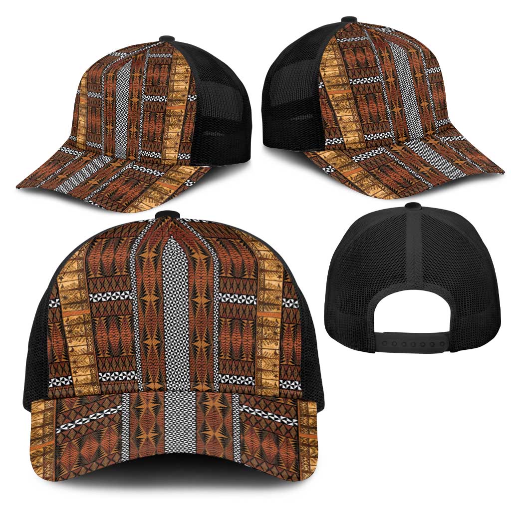 Malo e Lelei Tonga Mesh Trucker Cap Tongan Ngatu Tapa Cloth - Polynesian Pride