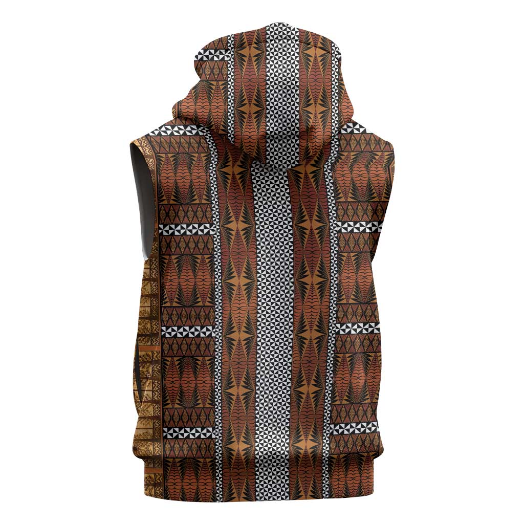 Malo e Lelei Tonga Sleeveless Hoodie Tongan Ngatu Tapa Cloth - Polynesian Pride