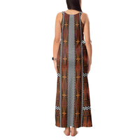 Malo e Lelei Tonga Tank Maxi Dress Tongan Ngatu Tapa Cloth - Polynesian Pride