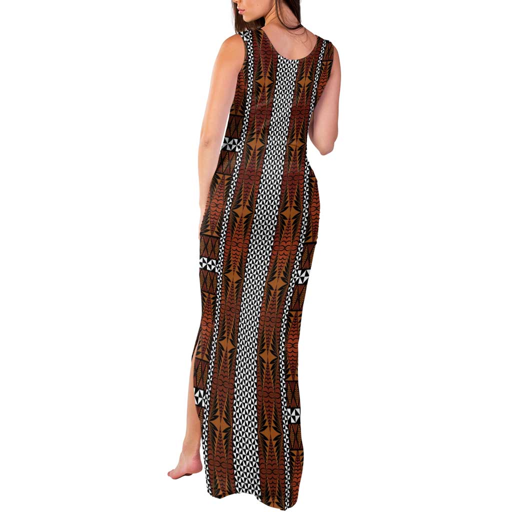 Malo e Lelei Tonga Tank Maxi Dress Tongan Ngatu Tapa Cloth - Polynesian Pride
