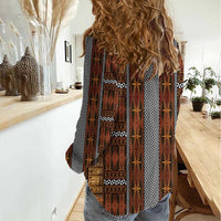 Malo e Lelei Tonga Women Casual Shirt Tongan Ngatu Tapa Cloth - Polynesian Pride