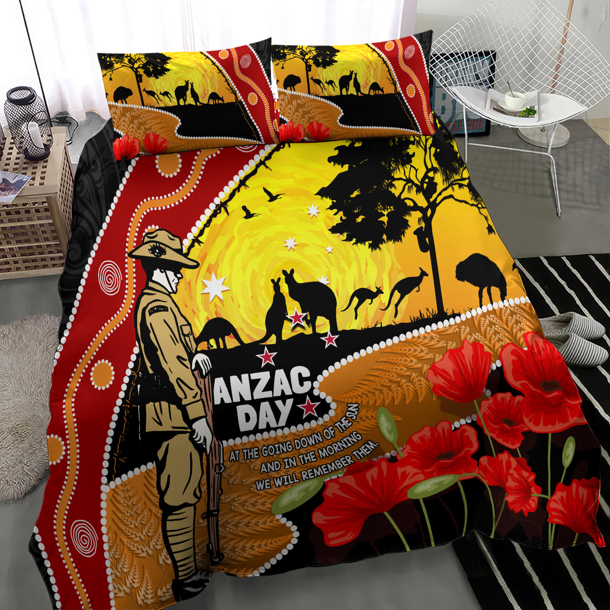 New Zealand And Australia ANZAC Day Bedding Set Aboriginal Maori Starring Night Style