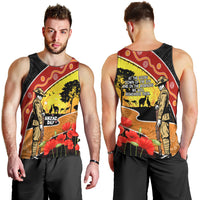 New Zealand And Australia ANZAC Day Men Tank Top Aboriginal Maori Starring Night Style LT14 - Polynesian Pride