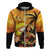 Aloha Hawaii Women's Day Hoodie Hula Girl With Sunset Vibes LT14 Zip Hoodie Yellow - Polynesian Pride