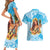 Aloha Hawaii Women's Day Couples Matching Short Sleeve Bodycon Dress and Hawaiian Shirt Hula Girl With Ukulele Tropical Style LT14 - Polynesian Pride