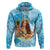 Aloha Hawaii Women's Day Hoodie Hula Girl With Ukulele Tropical Style LT14 Zip Hoodie Blue - Polynesian Pride