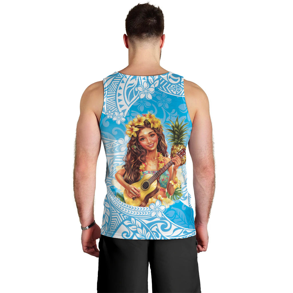 Aloha Hawaii Women's Day Men Tank Top Hula Girl With Ukulele Tropical Style LT14 - Polynesian Pride