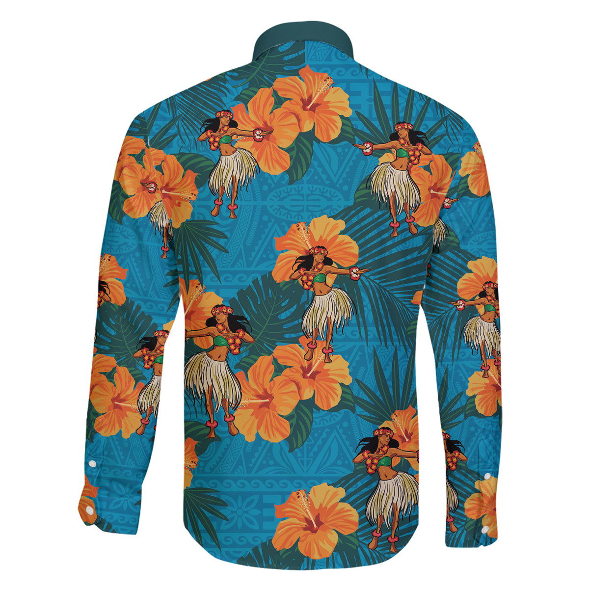 Hawaii Luau Party Family Matching Summer Maxi Dress and Hawaiian Shirt Dancing Girl Tropical Flowers LT14 - Polynesian Pride