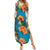 Hawaii Luau Party Summer Maxi Dress Dancing Girl Tropical Flowers LT14 Women Blue - Polynesian Pride