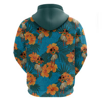 Hawaii Luau Party Zip Hoodie Dancing Girl Tropical Flowers LT14 - Polynesian Pride