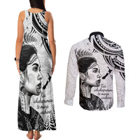 New Zealand Women's Day Couples Matching Tank Maxi Dress and Long Sleeve Button Shirt Aotearoa Kia Whakapumau Te Mana Wahine LT14 - Polynesian Pride