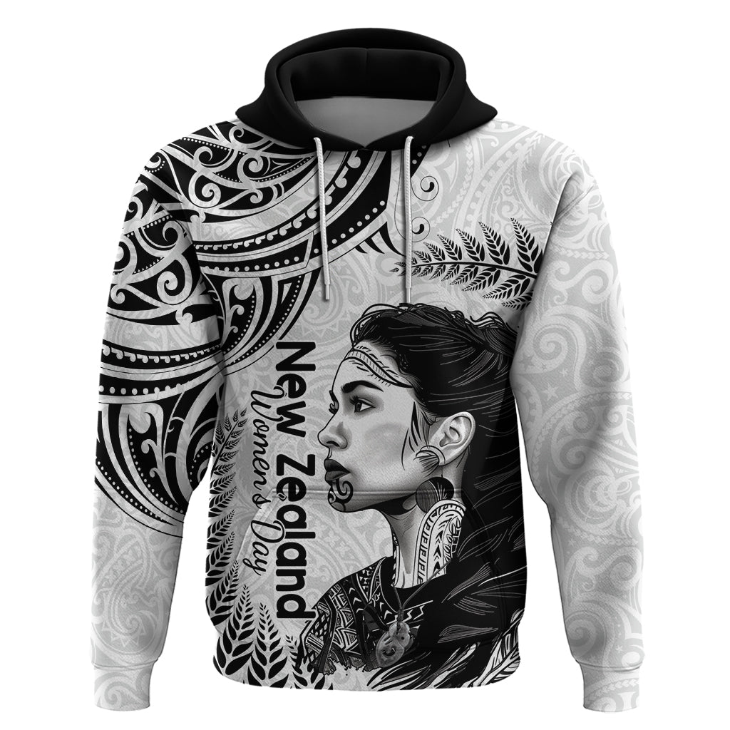 New Zealand Women's Day Hoodie Aotearoa Kia Whakapumau Te Mana Wahine LT14 Pullover Hoodie White - Polynesian Pride