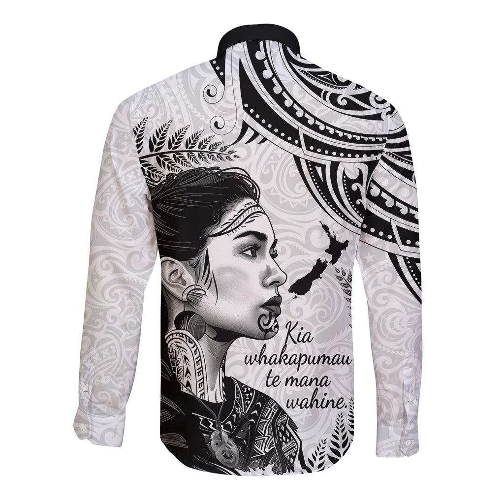 New Zealand Women's Day Long Sleeve Button Shirt Aotearoa Kia Whakapumau Te Mana Wahine LT14 - Polynesian Pride