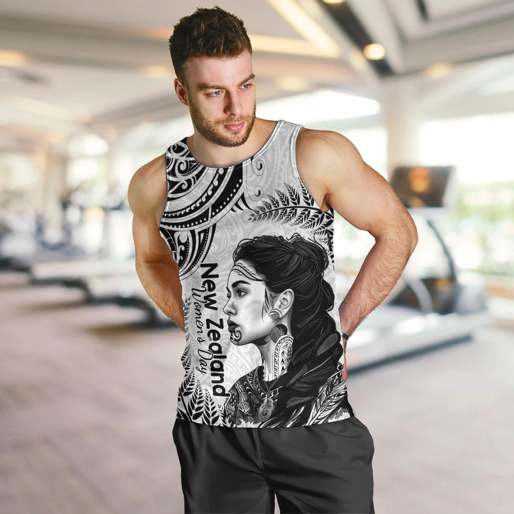 New Zealand Women's Day Men Tank Top Aotearoa Kia Whakapumau Te Mana Wahine LT14 White - Polynesian Pride