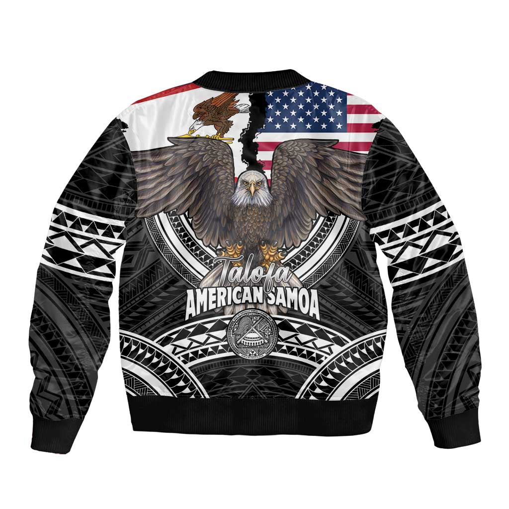 Talofa American Samoa Flag Day Bomber Jacket Bald Eagle Polynesian Tattoo