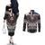 Talofa American Samoa Flag Day Couples Matching Off The Shoulder Long Sleeve Dress and Long Sleeve Button Shirt Bald Eagle Polynesian Tattoo