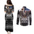 Talofa American Samoa Flag Day Couples Matching Puletasi and Long Sleeve Button Shirt Bald Eagle Polynesian Tattoo