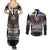 Talofa American Samoa Flag Day Couples Matching Summer Maxi Dress and Long Sleeve Button Shirt Bald Eagle Polynesian Tattoo