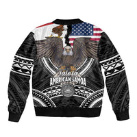 Talofa American Samoa Flag Day Sleeve Zip Bomber Jacket Bald Eagle Polynesian Tattoo