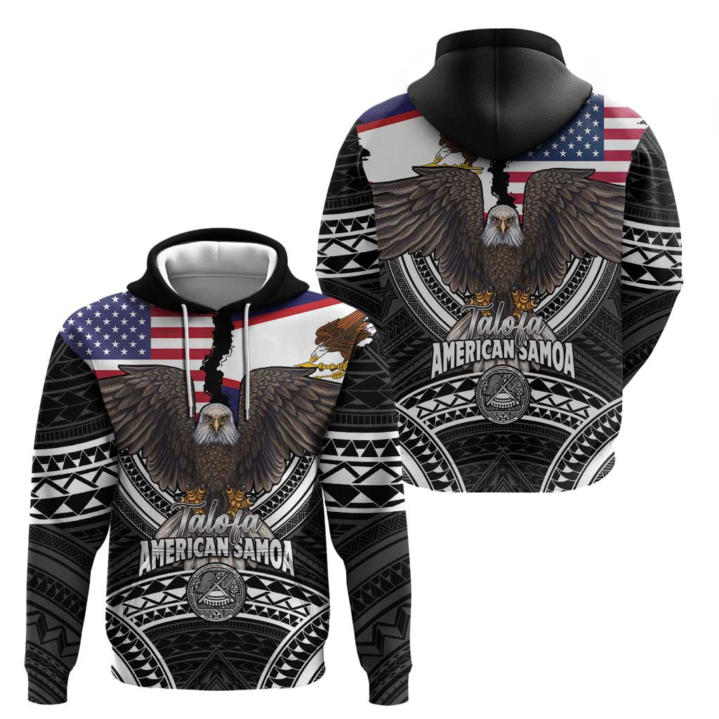 Talofa American Samoa Flag Day Zip Hoodie Bald Eagle Polynesian Tattoo