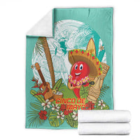 Hawaii Cinco de Mayo Blanket Chili Pepper Hula Girl Tropical Vibes