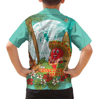 Hawaii Cinco de Mayo Family Matching Short Sleeve Bodycon Dress and Hawaiian Shirt Chili Pepper Hula Girl Tropical Vibes LT14 - Polynesian Pride