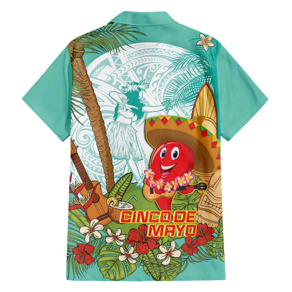 Hawaii Cinco de Mayo Family Matching Short Sleeve Bodycon Dress and Hawaiian Shirt Chili Pepper Hula Girl Tropical Vibes LT14 - Polynesian Pride